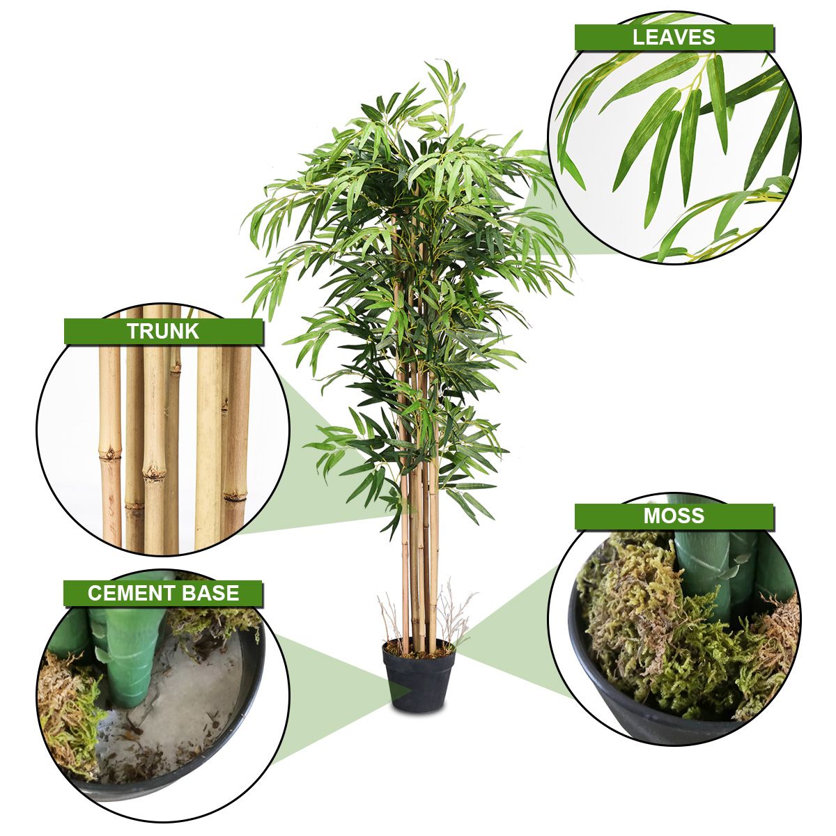 Realistic Artificial 150cm Bamboo Tree for the Home and Office
